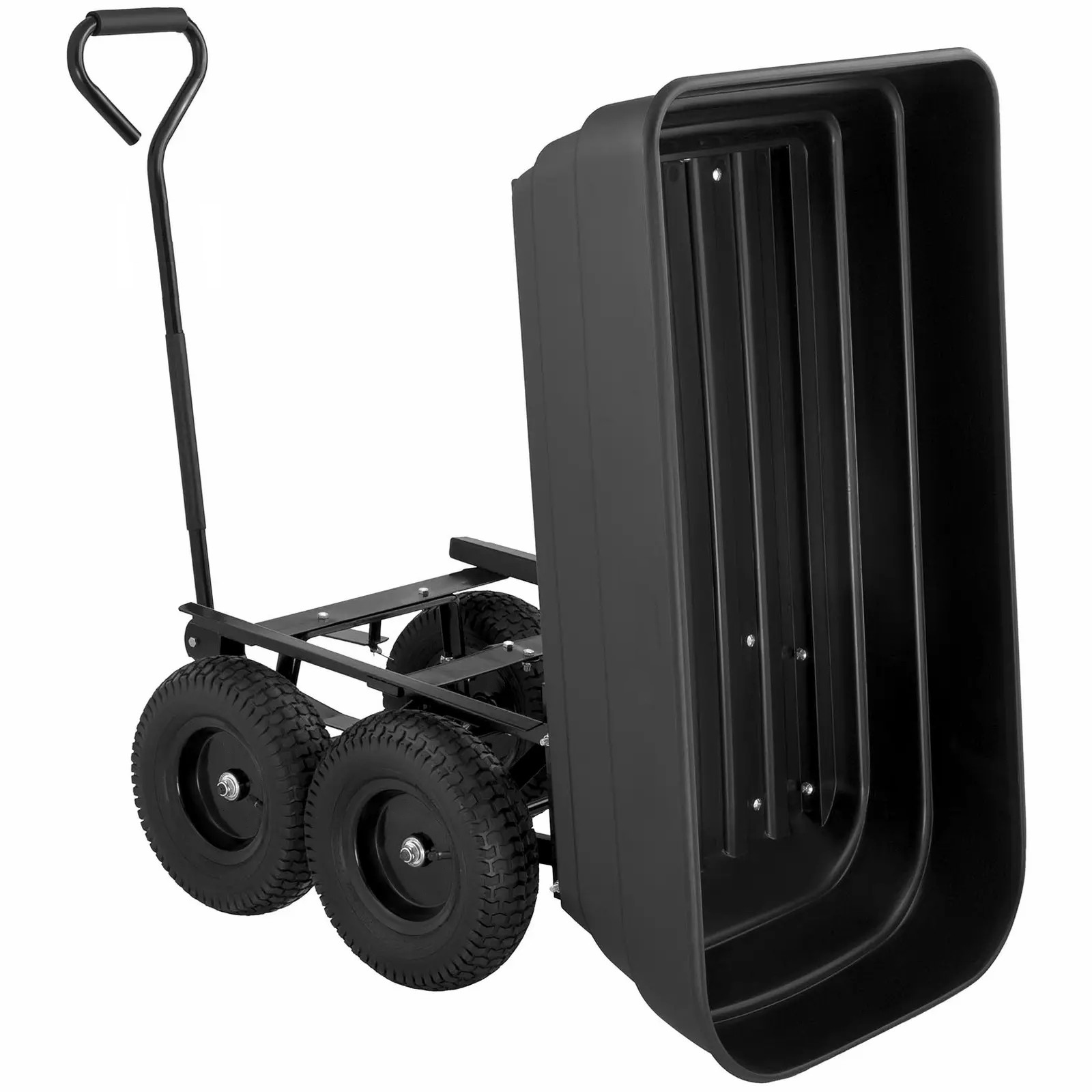 Tippbar hagevogn 125 L | 350 kg | Slitesterk st�lram | Svart