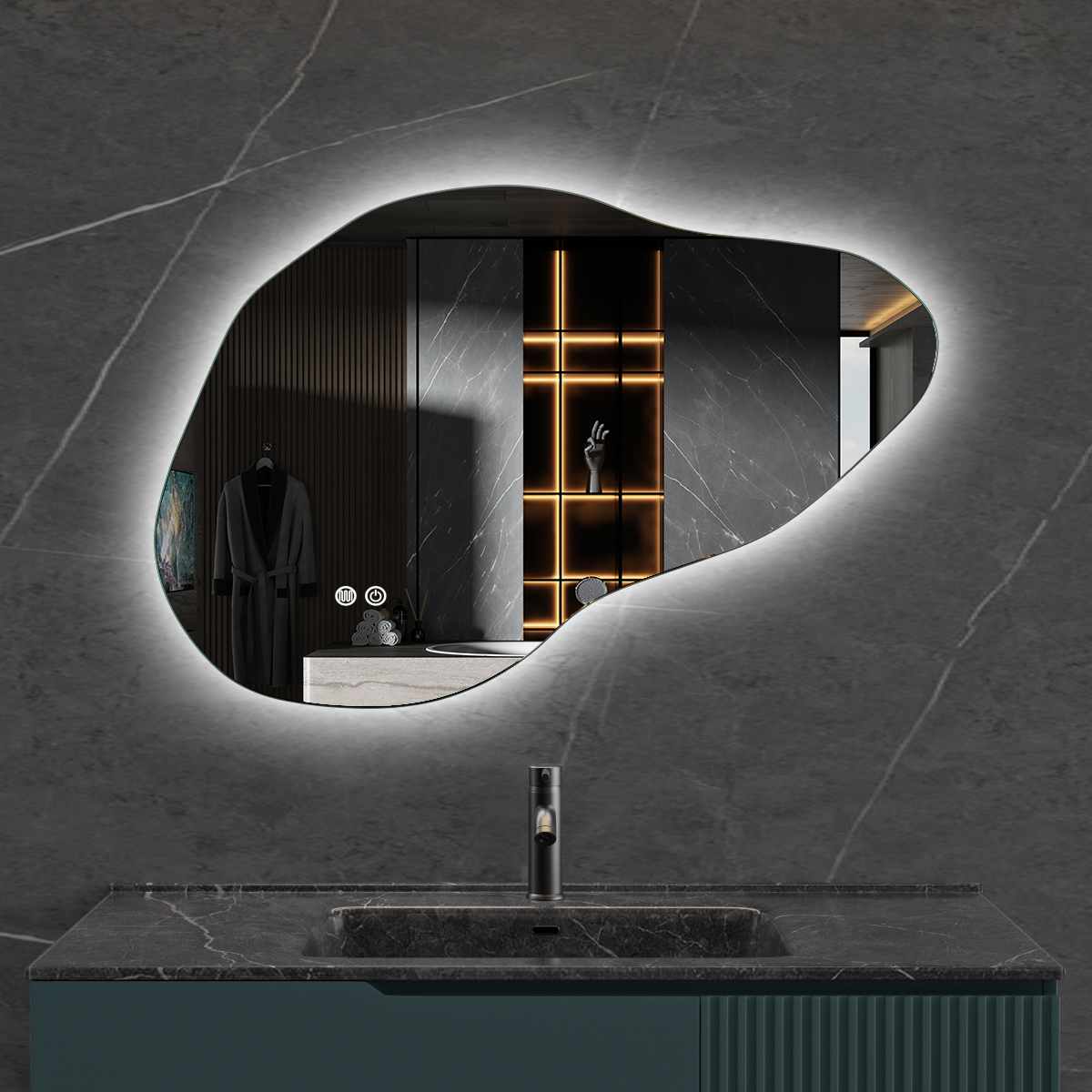 LED speil 100x65 cm | Anti-tåke | Justerbar belysning | Lyfco LED speil 100x65 cm | Anti-tåke | Justerbar belysning | Lyfco