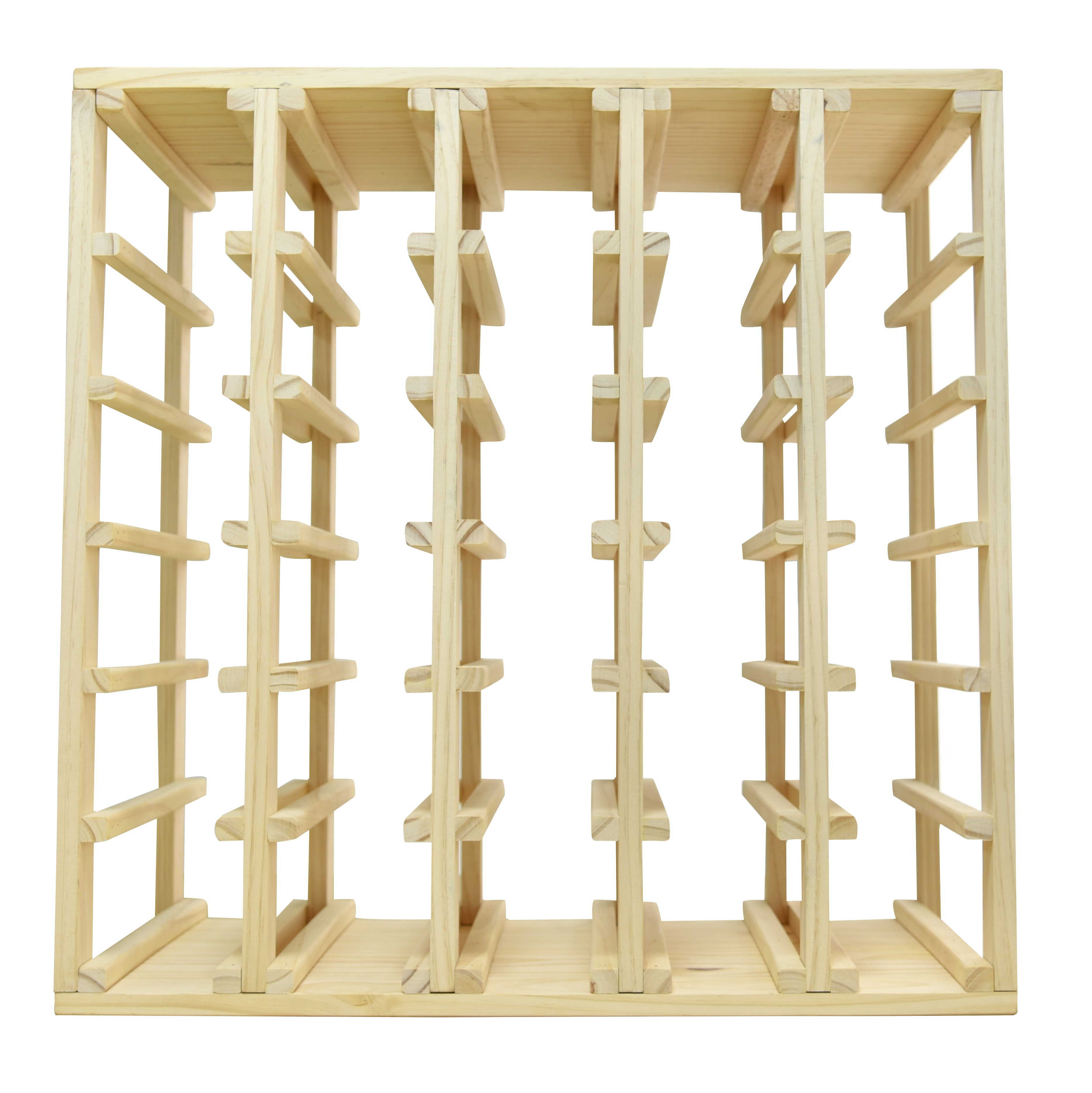 Modul�r Rutnette Vinreol i Tre | Effektiv Lagring for 24 Flasker | 60x60x30 cm