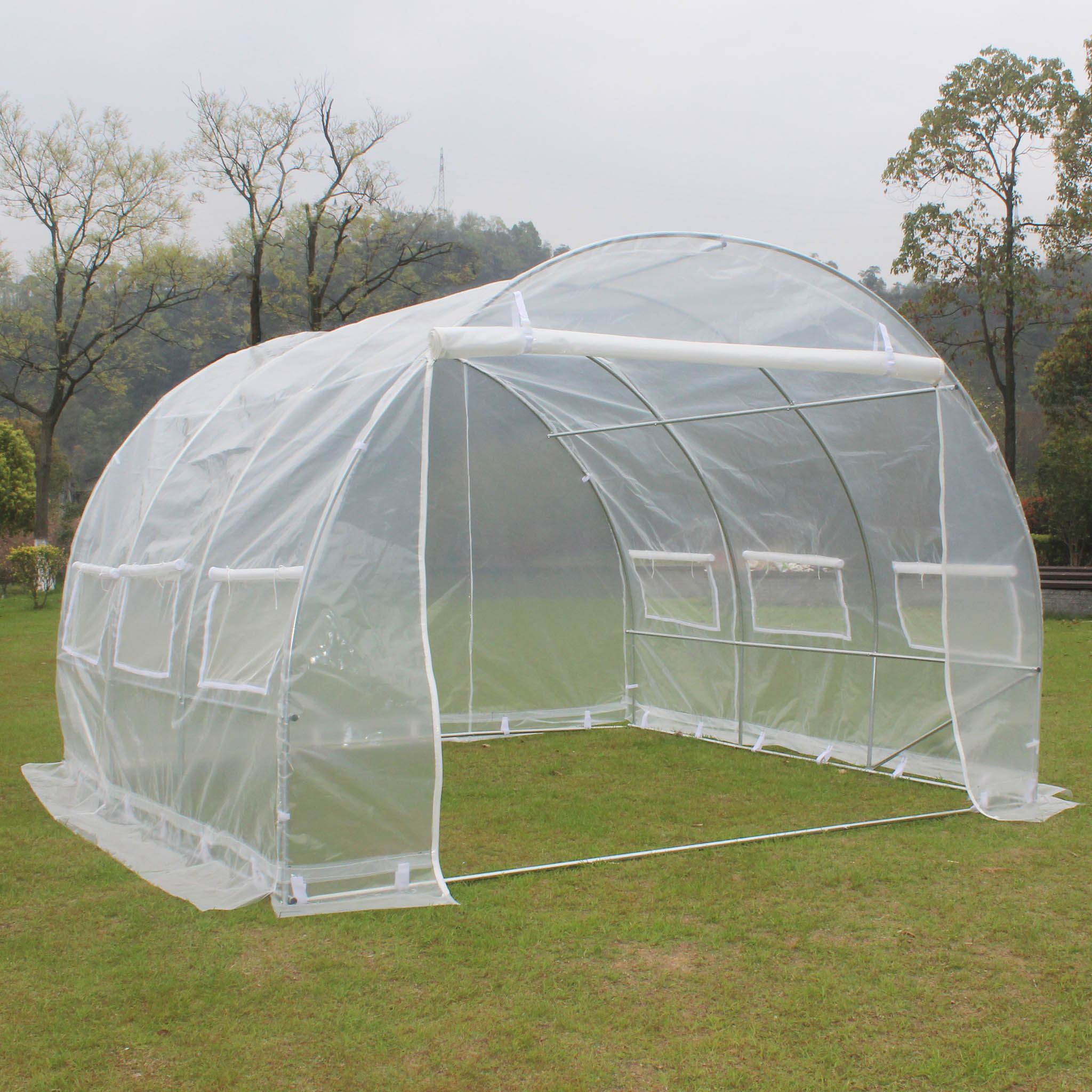 Tunneldrivhus 9m² | Stålramme med PE plastdeksel Tunneldrivhus 9m² | Stålramme med PE plastdeksel