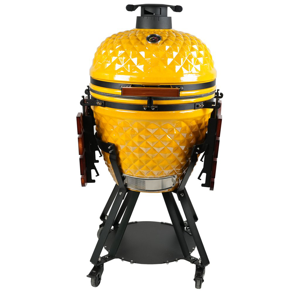 Kamado-grill Ø54 cm | Keramisk kullgrill i Yellow Pineapple-design med termometer | Hawaii Kamado-grill Ø54 cm | Keramisk kullgrill i Yellow Pineapple-design med termometer | Hawaii