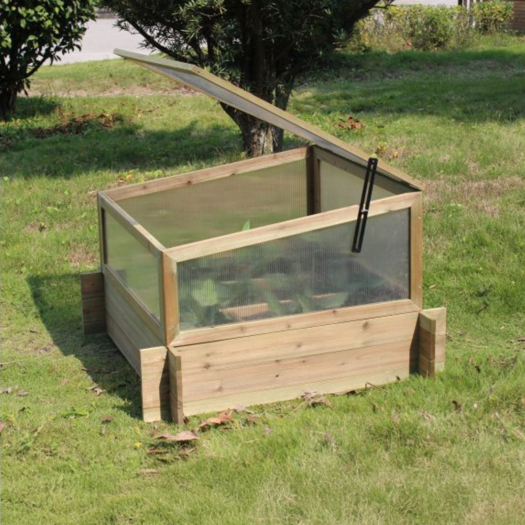 Mini drivhuskasse 98 × 98 × 62,5 cm | For forkultivering og utendørs dyrking | Tre Mini drivhuskasse 98 × 98 × 62,5 cm | For forkultivering og utendørs dyrking | Tre