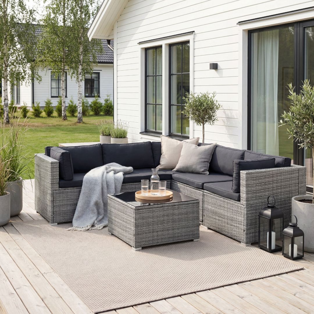 Loungesett utem�bler | Lyfco Olofsbo | Smart oppbevaring | Kunstrotting