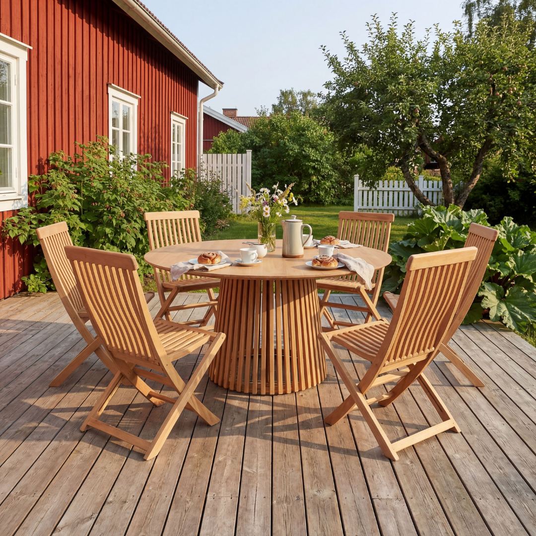 Stilren loungesett i oljet akasie - Dalarö Stilren loungesett i oljet akasie - Dalarö