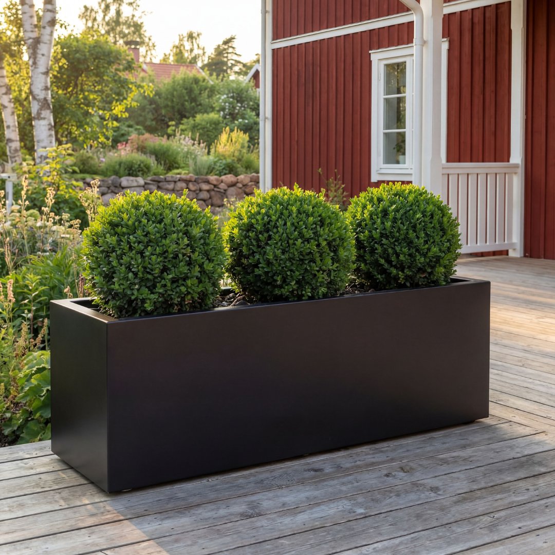 Plantekasse i st�l | 80 � 40 � 60 cm | Svart