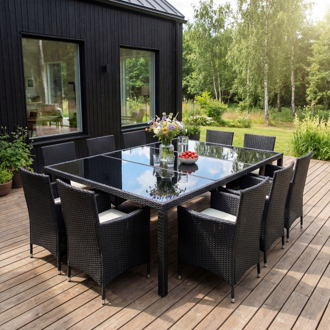 Stor utemøbelgruppe 220x160cm - 10 stoler Stor utemøbelgruppe 220x160cm - 10 stoler