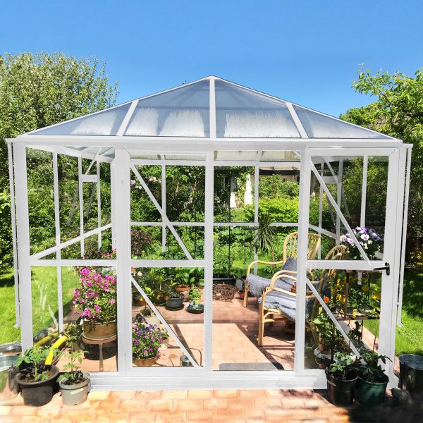 Drivhus 8,7 m² | 5 års stormgaranti | Firkantet premium drivhus | Lysthus Drivhus 8,7 m² | 5 års stormgaranti | Firkantet premium drivhus | Lysthus