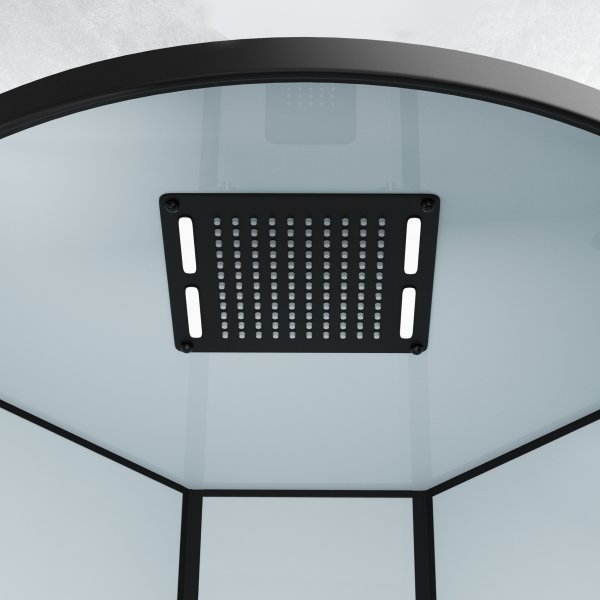 Komplett dusjkabinett - Flere spraymoduser - Regndusj - Sort profil Komplett dusjkabinett - Flere spraymoduser - Regndusj - Sort profil