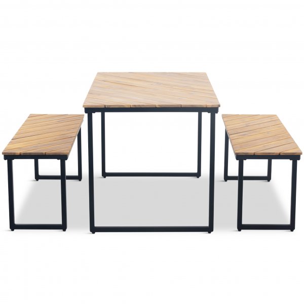 Bord med benker | Utendørs møbelsett Öja | Akasie | 4 sitteplasser Bord med benker | Utendørs møbelsett Öja | Akasie | 4 sitteplasser