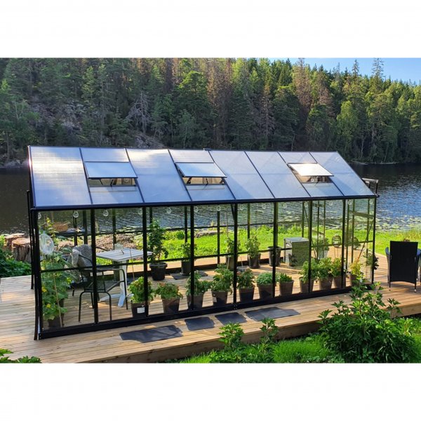 Drivhus 12,7m� | 5 �rs stormgaranti | 4 mm sikkerhetsglass