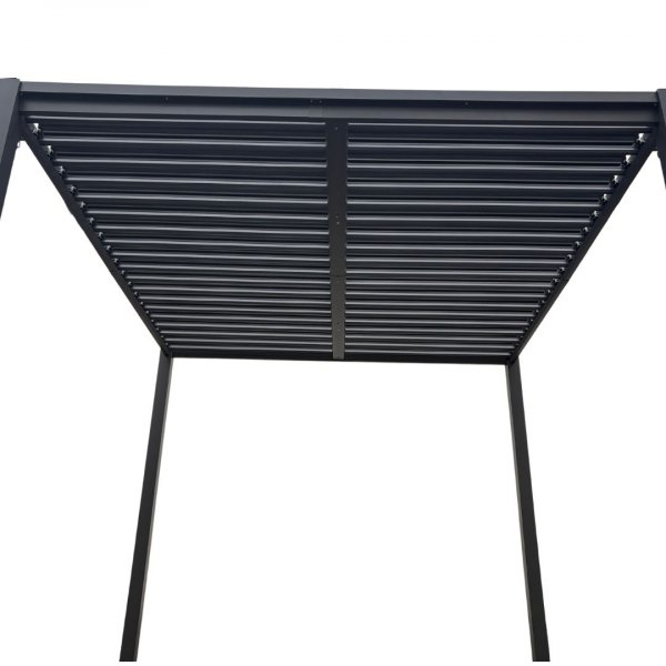 Pergola 3 � 3 m med lamelltak | Gr� st�lpergola | Uteplass