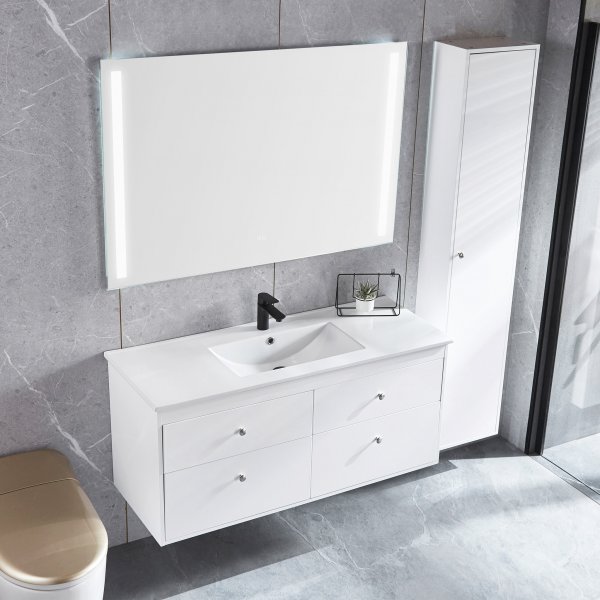 Baderomspakke | Kommode 120cm | Hyskap og LED-speil