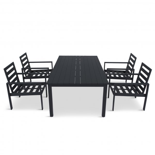 Premium utemøbler i aluminium | Bord & 4 stoler | Hamnviken Premium utemøbler i aluminium | Bord & 4 stoler | Hamnviken