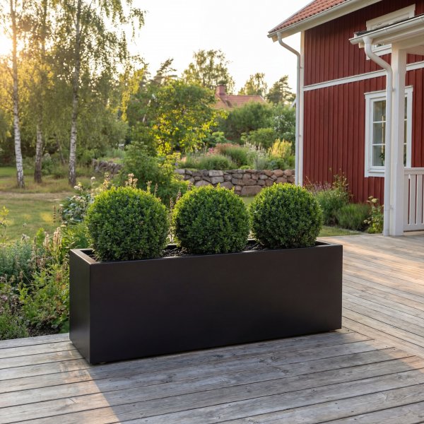 Plantekasse i st�l | 80 � 40 � 60 cm | Svart