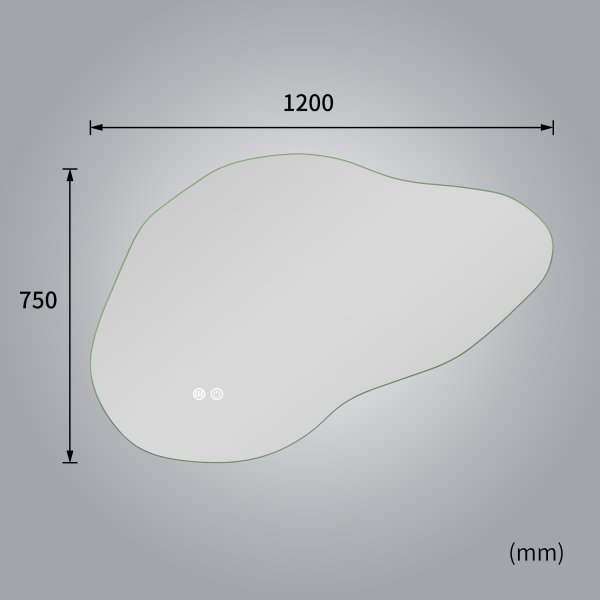 LED speil 90x60 cm | Anti-t�ke | Justerbar belysning | Lyfco