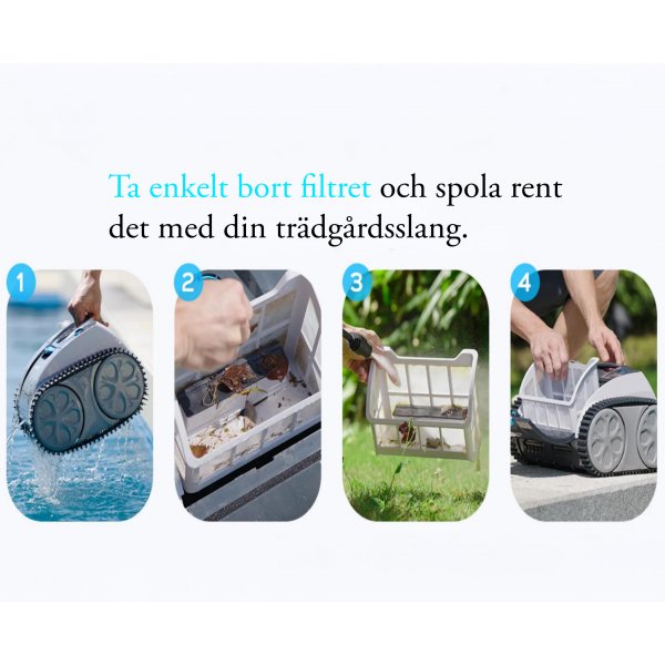 Tr�dl�s og vegg�ende bassengrobot WYBOT | For basseng, uteomr�de