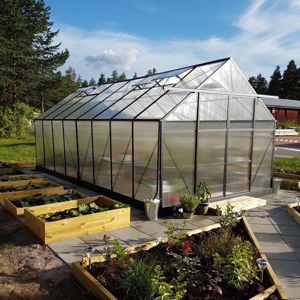 Drivhus 18m Premium | Ekstra hy dyrkingshyde | 6mm kanal plast
