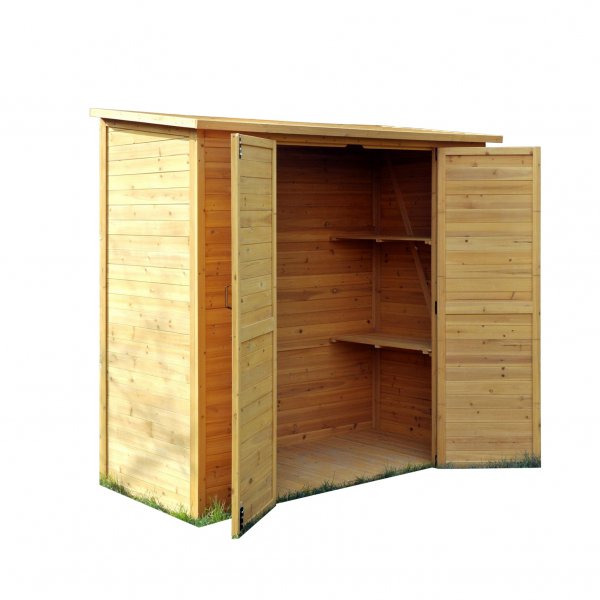 Hageoppbevaringsbod | 190x93x185 cm | Dobbel Dør | Naturlig Trefinish Hageoppbevaringsbod | 190x93x185 cm | Dobbel Dør | Naturlig Trefinish