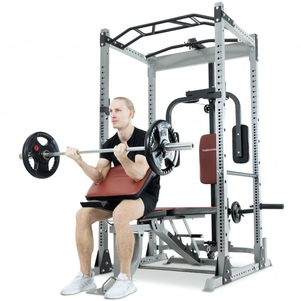 Vektstangstativ med treningsbenk