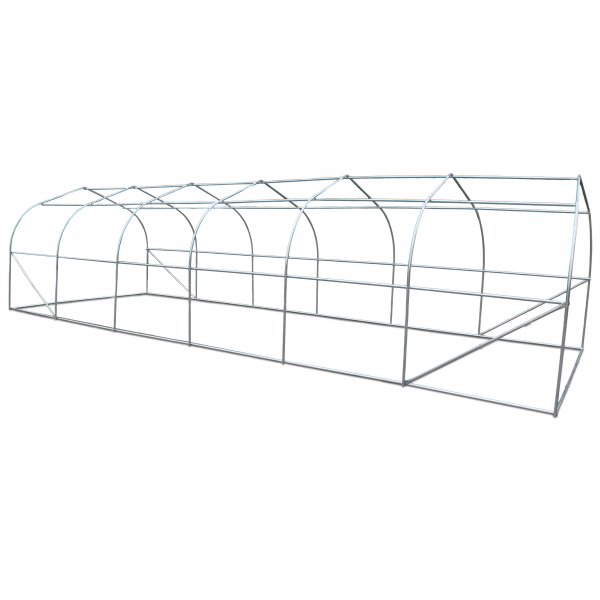 Tunneldrivhus 24m² | Stålramme med transparent PE plastdeksel Tunneldrivhus 24m² | Stålramme med transparent PE plastdeksel