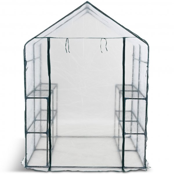 Drivhus i plast 2m² | Stålramme med PVC-belegg Drivhus i plast 2m² | Stålramme med PVC-belegg