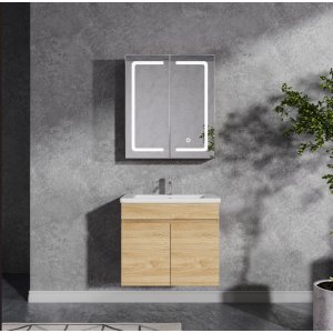 Baderomspakke 60 cm | LED speil med skap | MDF | Nina