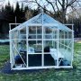 Drivhus 11,1m² | 4mm sikkerhetsglass | 5 års stormgaranti | Hvit