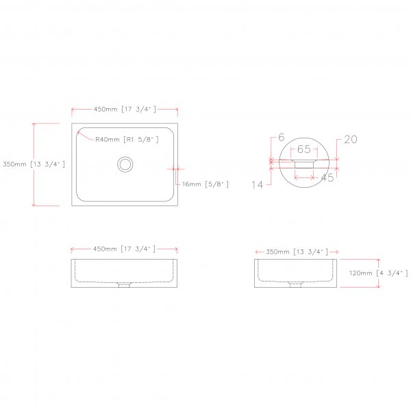 Servant 45x35cm | Svart naturstein | Unike skift Servant 45x35cm | Svart naturstein | Unike skift