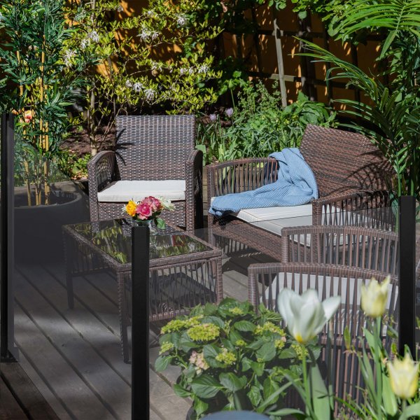 Glasrekkverk / gjerde i klarglass | Flerpakning