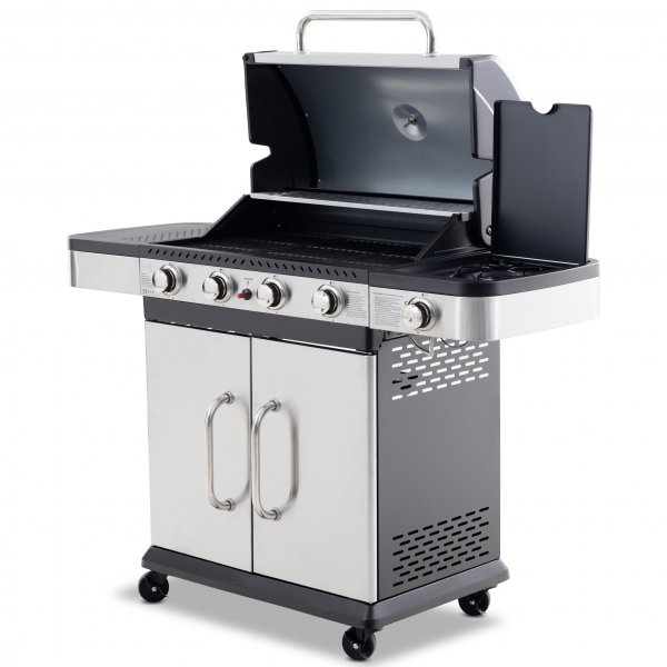 Gasgrill 14,5 kW - 4 rustfrie brennere + 1 sidebrenner - St. Louis Gasgrill 14,5 kW - 4 rustfrie brennere + 1 sidebrenner - St. Louis