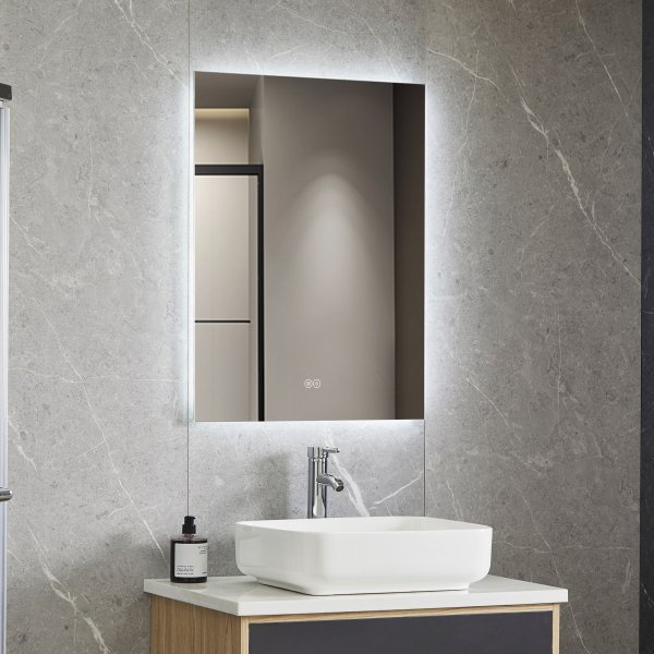 Baderomsspeil | LED-belysning | Antidugg og berøringskontroll | Rektangulær Baderomsspeil | LED-belysning | Antidugg og berøringskontroll | Rektangulær