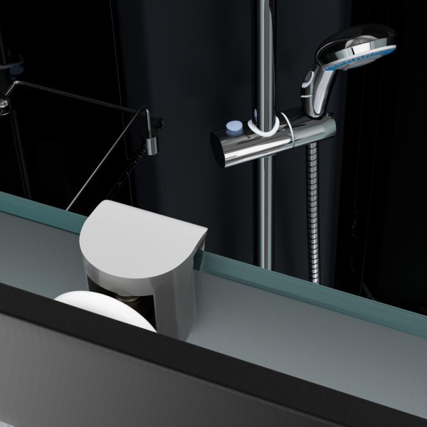 Komplett dusjkabinett med regndusj | Svart Komplett dusjkabinett med regndusj | Svart