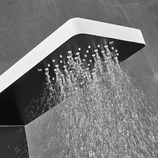 Dusjpanel i svart-hvitt rustfritt stål | Stella Dusjpanel i svart-hvitt rustfritt stål | Stella