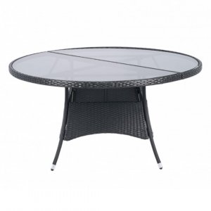 Rundt utebord med herdet glass | Ø150 cm | Tylösand svart Rundt utebord med herdet glass | Ø150 cm | Tylösand svart