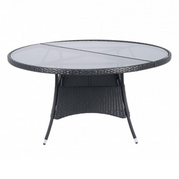 Rundt utebord med herdet glass | Ø150 cm | Tylösand svart Rundt utebord med herdet glass | Ø150 cm | Tylösand svart
