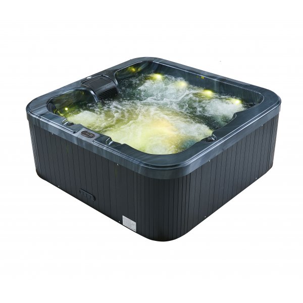 Spabad 190x190 cm for 4�6 personer | Zeus Blackline med Balboa� og Lucite�