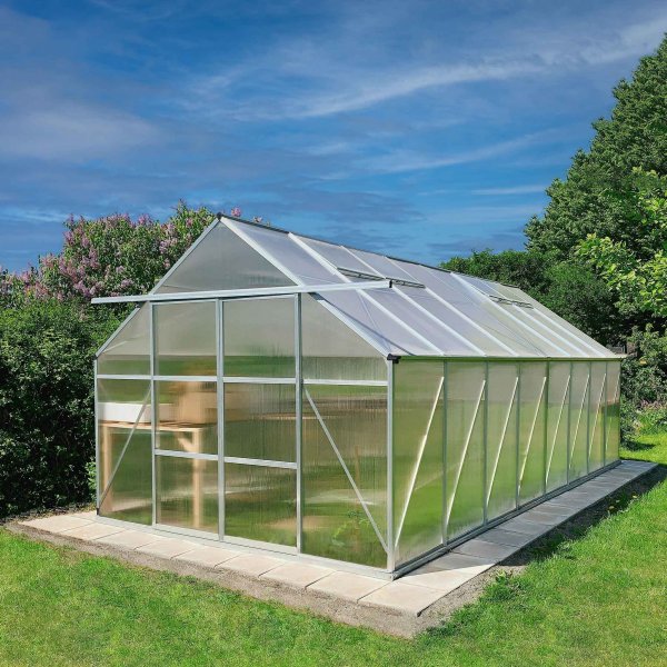 Drivhus 18m Premium | Ekstra hy dyrkingshyde | 6mm kanal plast
