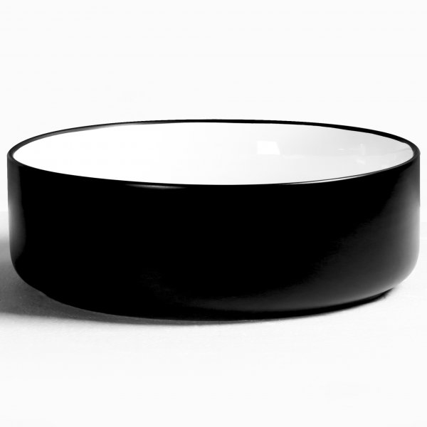 Rund servant 36cm | Trendy sort/hvitt design | Keramikk/porselen Rund servant 36cm | Trendy sort/hvitt design | Keramikk/porselen