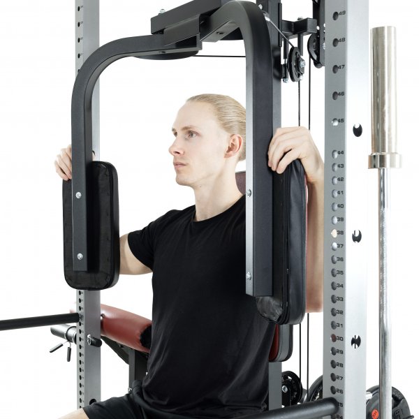 Vektstangstativ med treningsbenk