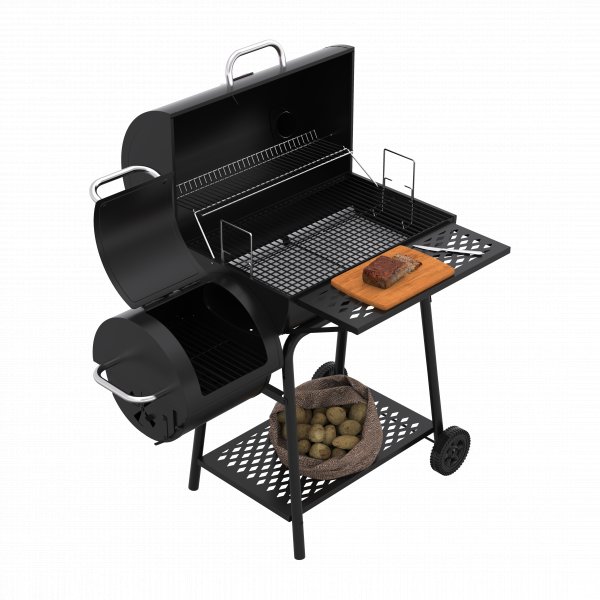 Kombinert kullgrill og r�yker med skorstein og sidekammer | 2026 Memphis