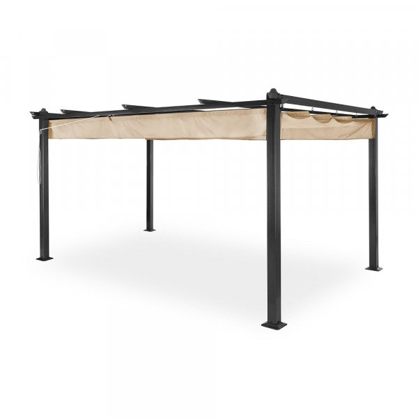 Pergola i aluminium 300x400 cm | Justerbart solskjerming, mørkgrå, uteplass og hage Pergola i aluminium 300x400 cm | Justerbart solskjerming, mørkgrå, uteplass og hage