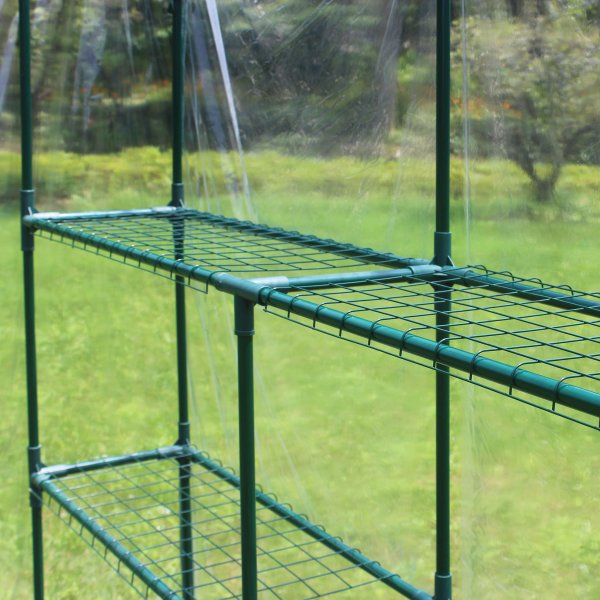 Drivhus i plast 2m² | Stålramme med PVC-belegg Drivhus i plast 2m² | Stålramme med PVC-belegg