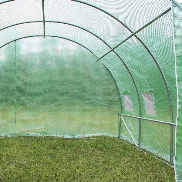 Tunneldrivhus 9m� | St�lramme med PE plastdeksel