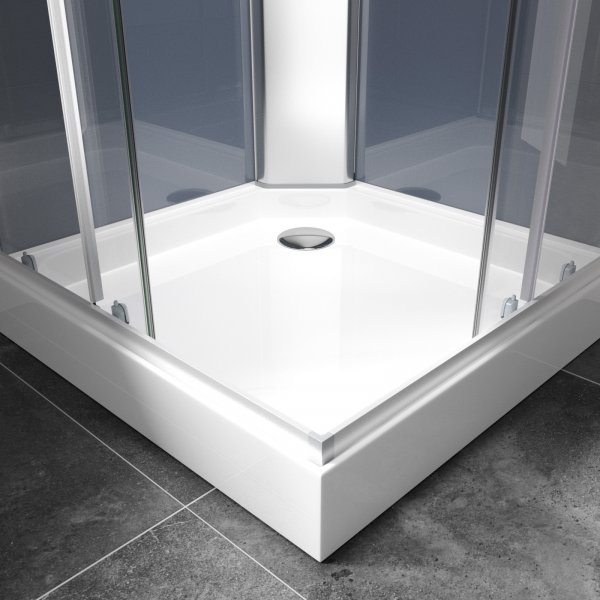 Komplett dusjkabinett med aluminiumsprofiler