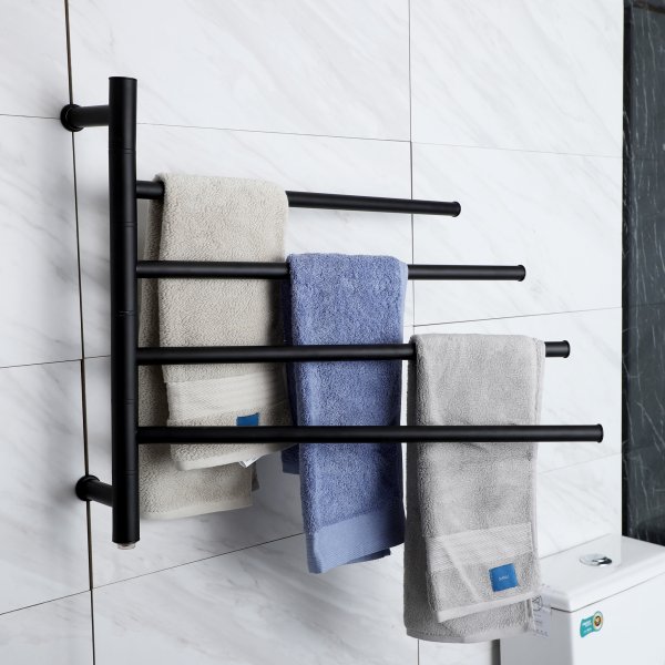 Stor elektrisk hndklestang 63x55x12,5cm | 9007 | Svart