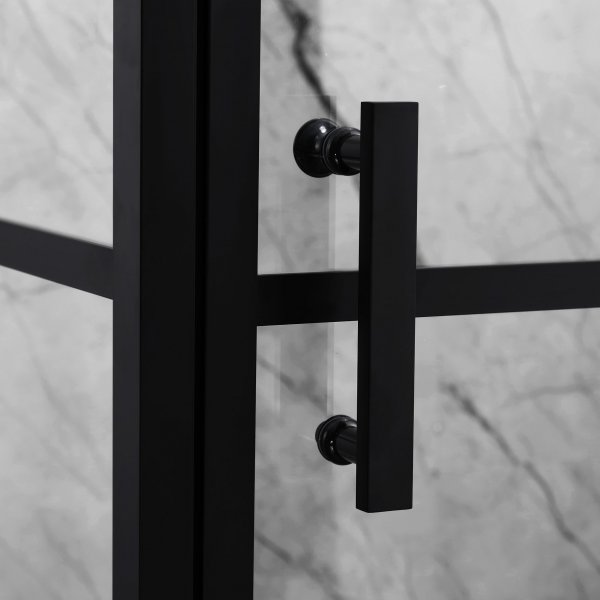 Dusjhjørne med sorte profiler | 6 mm sikkerhetsglass Dusjhjørne med sorte profiler | 6 mm sikkerhetsglass