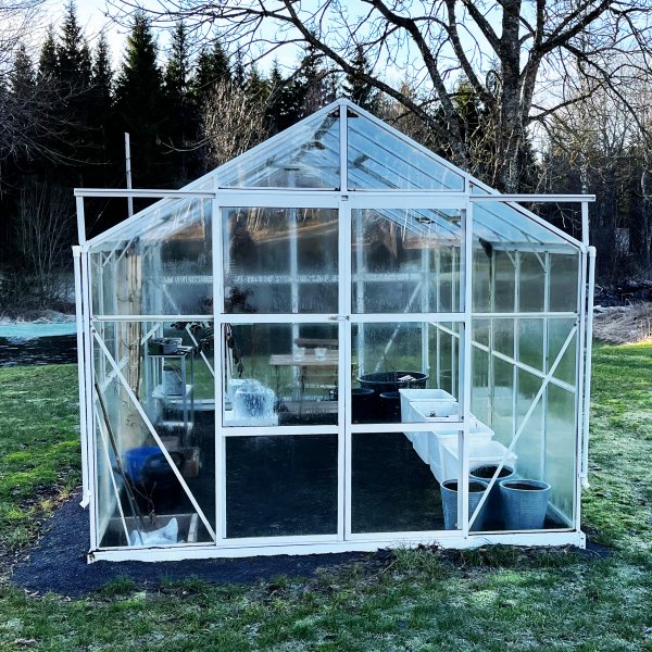 Drivhus i glass 11,1m² | 4mm sikkerhetsglass | 5 års stormgaranti Drivhus i glass 11,1m² | 4mm sikkerhetsglass | 5 års stormgaranti