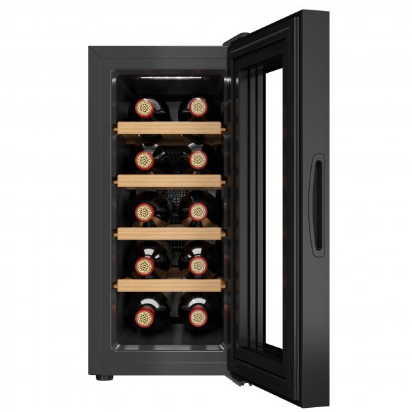 Vinkjøler 10 flasker | Ekstra lydløs | LED-belysning | 26,5 cm smal Vinkjøler 10 flasker | Ekstra lydløs | LED-belysning | 26,5 cm smal