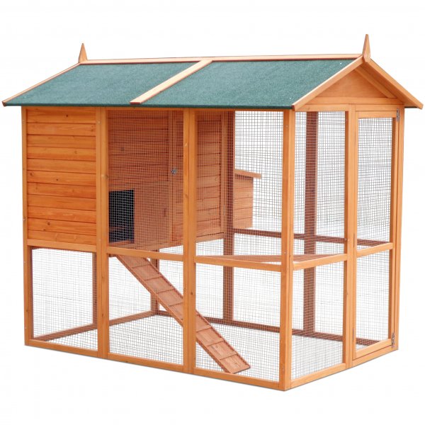 Hønsehus med hønsegård | Lett å rengjøre | Ferdig byggesett | 1,9x1,7x1,6m Hønsehus med hønsegård | Lett å rengjøre | Ferdig byggesett | 1,9x1,7x1,6m