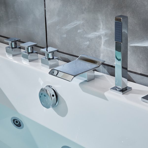 Boblebadekar med glassfront 170x80 cm | Ergonomisk nakkest�tte | BK-019